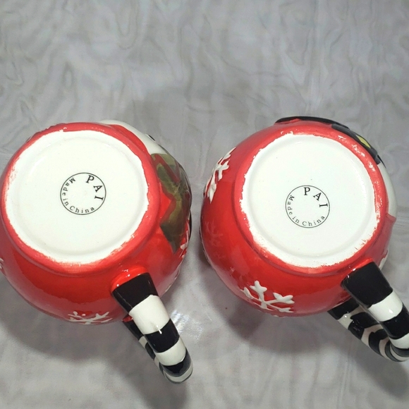 Vintage  Snowman Mugs Set Pal  Collectible Ceramic Cups In Box - Picture 9 of 13